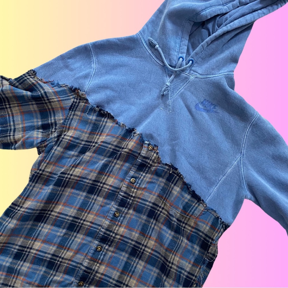 Reworked Nike Hoodie Flannel